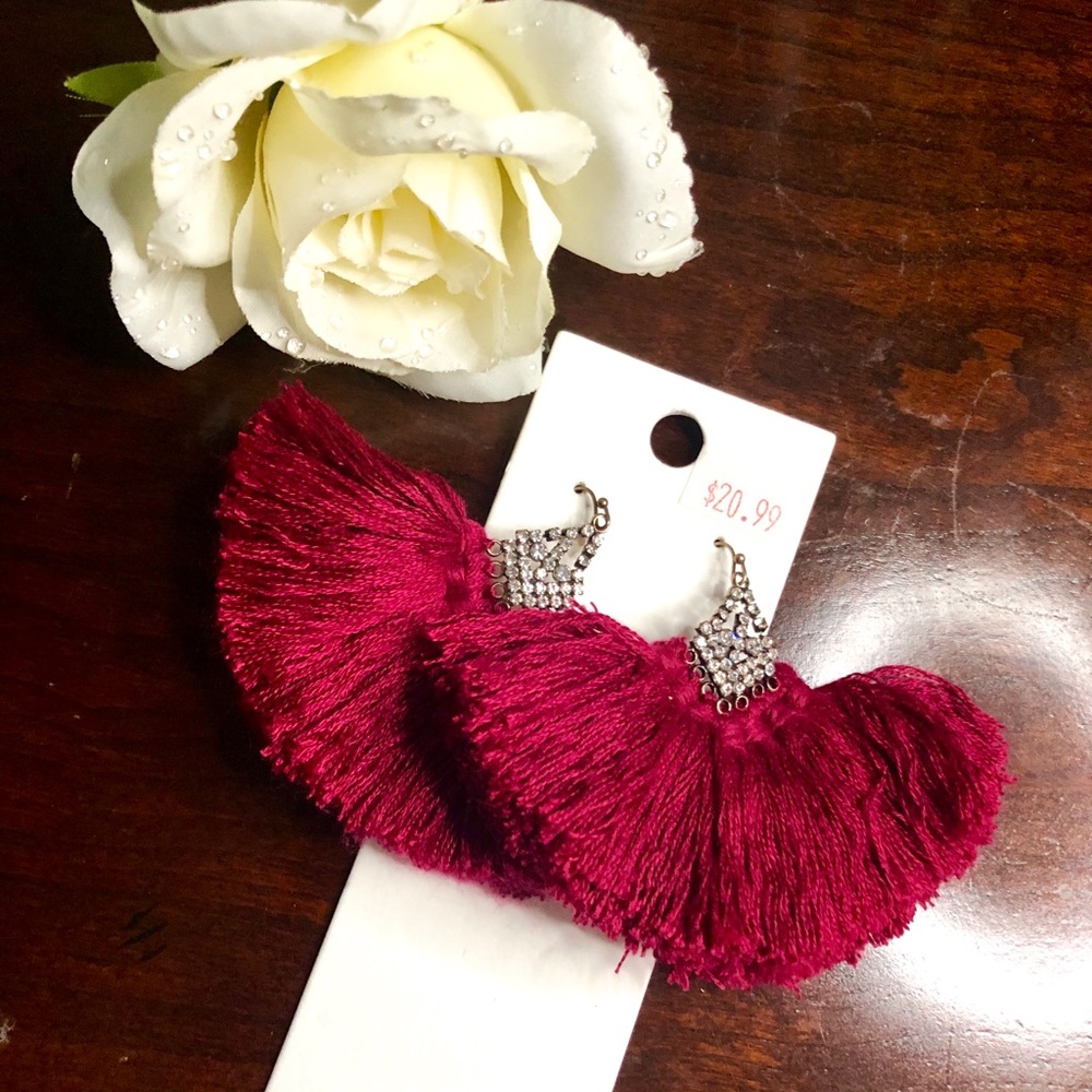 🆕. Express dark pink Tassel earrings